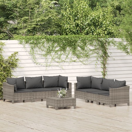 Set de muebles de jardín 7 pzas y cojines ratán sintético gris by , Garden sets - Ref: Foro24-3187266, Price: 631,28 €, Disco...