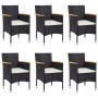 7-Piece Black Synthetic Rattan Garden Dining Set by vidaXL, Garden sets - Ref: Foro24-3070755, Price: 581,55 €, Discount: %