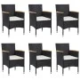 Set de comedor de jardín de 7 piezas negro ratán sintético de vidaXL, Conjuntos de jardín - Ref: Foro24-3070755, Precio: 645,...
