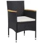 7-teiliges Garten-Ess-Set aus schwarzem synthetischem Rattan von vidaXL, Gartensets - Ref: Foro24-3070755, Preis: 643,57 €, R...