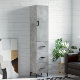 Aparador de madera contrachapada gris hormigón 34,5x34x180 cm de , Aparadores - Ref: Foro24-3198853, Precio: 111,20 €, Descue...