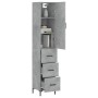 Aparador de madera contrachapada gris hormigón 34,5x34x180 cm by , Sideboards - Ref: Foro24-3198853, Price: 112,35 €, Discoun...