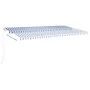Manual retractable awning with blue and white LED 600x350 cm by vidaXL, Awnings - Ref: Foro24-3069041, Price: 746,63 €, Disco...
