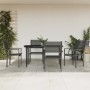 Juego de comedor para jardín 5 piezas acero y textilene negro by , Garden sets - Ref: Foro24-3200720, Price: 315,88 €, Discou...