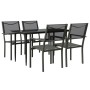 Juego de comedor para jardín 5 piezas acero y textilene negro by , Garden sets - Ref: Foro24-3200720, Price: 315,88 €, Discou...