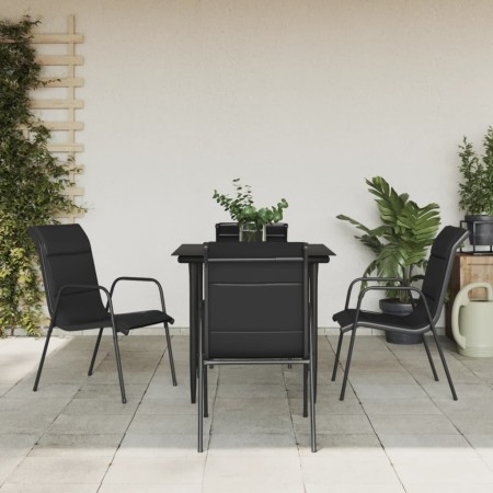 Juego de comedor para jardín 5 piezas acero y textilene negro von , Gartensets - Ref: Foro24-3200703, Preis: 275,08 €, Rabatt: %