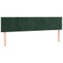 Cama box spring con colchón terciopelo verde oscuro 160x200 cm