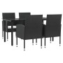 Juego de comedor de jardín 5 pzas ratán sintético y acero negro de , Conjuntos de jardín - Ref: Foro24-3203316, Precio: 286,84 €