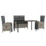 Juego de comedor de jardín 4 piezas con cojines ratán PE gris by , Garden sets - Ref: Foro24-3203508, Price: 531,90 €, Discou...