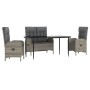 Juego de comedor de jardín 4 piezas con cojines ratán PE gris de , Conjuntos de jardín - Ref: Foro24-3203503, Precio: 520,11 €