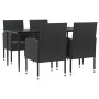 Juego de comedor de jardín 5 pzas ratán sintético y acero negro by , Garden sets - Ref: Foro24-3203340, Price: 398,44 €, Disc...