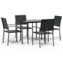 Juego de comedor para jardín 5 piezas ratán sintético y acero von , Gartensets - Ref: Foro24-3187004, Preis: 260,62 €, Rabatt: %