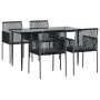 Set comedor jardín 5 pzas y cojines acero ratán sintético negro von , Gartensets - Ref: Foro24-3187067, Preis: 399,38 €, Raba...