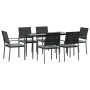 Juego comedor jardín 7 piezas y cojines ratán sintético y acero von , Gartensets - Ref: Foro24-3187006, Preis: 396,00 €, Raba...