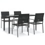 Juego de comedor para jardín 5 piezas ratán sintético y acero by , Garden sets - Ref: Foro24-3187027, Price: 291,57 €, Discou...