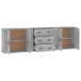 Aparadores 3 piezas madera contrachapada gris cemento de , Aparadores - Ref: Foro24-3185403, Precio: 270,28 €, Descuento: %