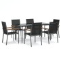 Juego de comedor para jardín 7 piezas acero y textilene negro by , Garden sets - Ref: Foro24-3187038, Price: 411,30 €, Discou...