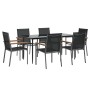 Juego de comedor para jardín 7 piezas acero y textilene negro by , Garden sets - Ref: Foro24-3187038, Price: 411,30 €, Discou...