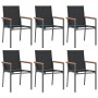 Juego de comedor para jardín 7 piezas acero y textilene negro by , Garden sets - Ref: Foro24-3187038, Price: 411,30 €, Discou...