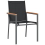 Juego de comedor para jardín 7 piezas acero y textilene negro by , Garden sets - Ref: Foro24-3187038, Price: 411,30 €, Discou...