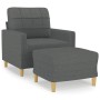 Sillón con taburete tela gris oscuro 60 cm by , Sofas - Ref: Foro24-3200994, Price: 199,21 €, Discount: %
