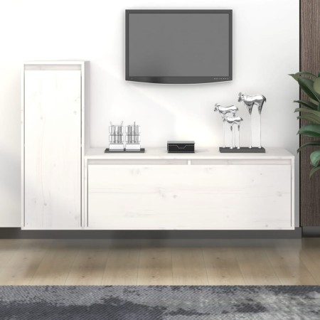 Muebles para TV 2 piezas madera maciza de pino blanco von , TV-Möbel - Ref: Foro24-3100115, Preis: 121,04 €, Rabatt: %