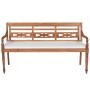 Banco Batavia con cojines 150 cm madera teca de , Bancos de jardín - Ref: Foro24-43058, Precio: 302,38 €, Descuento: %
