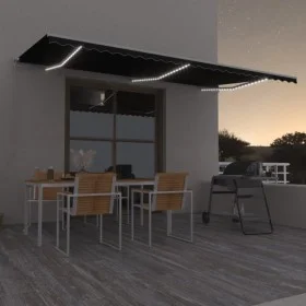 Manuell ausfahrbare Markise mit LED Anthrazitgrau 600x350 cm von vidaXL, Markisen - Ref: Foro24-3069044, Preis: 731,70 €, Rab...