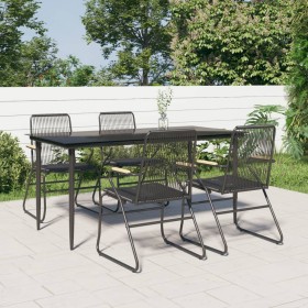Juego de comedor de jardín 5 piezas ratán PVC negro by , Garden sets - Ref: Foro24-3156576, Price: 352,70 €, Discount: %