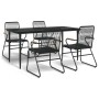 Juego de comedor de jardín 5 piezas ratán PVC negro von , Gartensets - Ref: Foro24-3156576, Preis: 347,28 €, Rabatt: %