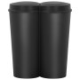 Black double trash can 50 L by vidaXL, Garbage cans and trash cans - Ref: Foro24-150692, Price: 70,17 €, Discount: %