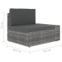 Juego muebles de jardín 6 pzas y cojines ratán sintético gris by , Garden sets - Ref: Foro24-3067181, Price: 536,36 €, Discou...