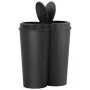 Cubo de basura doble negro 50 L de vidaXL, Cubos de la basura y papeleras - Ref: Foro24-150692, Precio: 70,36 €, Descuento: %