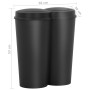 Black double trash can 50 L by vidaXL, Garbage cans and trash cans - Ref: Foro24-150692, Price: 70,17 €, Discount: %