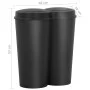 Cubo de basura doble negro 50 L de vidaXL, Cubos de la basura y papeleras - Ref: Foro24-150692, Precio: 70,36 €, Descuento: %