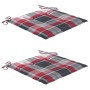 Sillas de jardín 2 uds madera teca con cojines a cuadros rojos by , Garden chairs - Ref: Foro24-3062500, Price: 195,06 €, Dis...