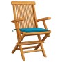 Sillas de jardín 8 uds madera maciza de teca con cojines azules von , Gartenstühle - Ref: Foro24-3072893, Preis: 653,16 €, Ra...