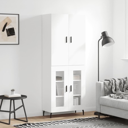 Aparador alto madera contrachapada blanco 69,5x34x180 cm by , Sideboards - Ref: Foro24-3195747, Price: 177,66 €, Discount: %