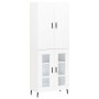Aparador alto madera contrachapada blanco 69,5x34x180 cm by , Sideboards - Ref: Foro24-3195747, Price: 177,66 €, Discount: %