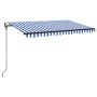 Toldo automático LED sensor de viento azul y blanco 450x300 cm by vidaXL, Awnings - Ref: Foro24-3069131, Price: 520,43 €, Dis...