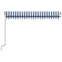 Toldo automático LED sensor de viento azul y blanco 450x300 cm by vidaXL, Awnings - Ref: Foro24-3069131, Price: 669,95 €, Dis...