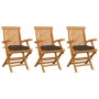 Sillas de jardín 3 uds madera teca con cojines gris taupe by , Garden chairs - Ref: Foro24-3062537, Price: 239,11 €, Discount: %