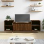 Mueble para TV madera contrachapada marrón roble 160x35x55 cm by , TV Furniture - Ref: Foro24-831339, Price: 97,09 €, Discoun...