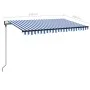 Toldo automático LED sensor de viento azul y blanco 450x300 cm by vidaXL, Awnings - Ref: Foro24-3069131, Price: 669,95 €, Dis...