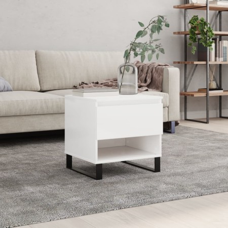 Mesa de centro madera de ingeniería blanco brillo 50x46x50 cm by , Coffee table - Ref: Foro24-830928, Price: 44,10 €, Discoun...