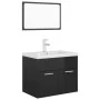 Juego de muebles de baño madera de ingeniería negro brillo de vidaXL, Muebles de baño - Ref: Foro24-3071322, Precio: 181,21 €...