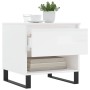 Mesa de centro madera de ingeniería blanco brillo 50x46x50 cm by , Coffee table - Ref: Foro24-830928, Price: 44,10 €, Discoun...