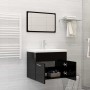 Glänzend schwarzes Badezimmermöbelset aus Holzwerkstoff von vidaXL, Badezimmermöbel - Ref: Foro24-3071322, Preis: 191,56 €, R...