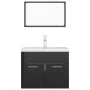 Juego de muebles de baño madera de ingeniería negro brillo de vidaXL, Muebles de baño - Ref: Foro24-3071322, Precio: 181,21 €...