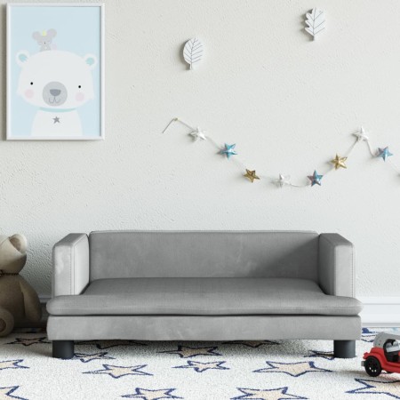 Sofá para niños de terciopelo gris claro 80x45x30 cm by , Baby and Toddler Furniture - Ref: Foro24-3196306, Price: 81,15 €, D...